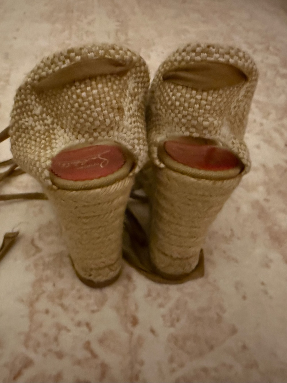 Authentic CHRISTIAN LOUBOUTIN Rope Round Wedge Heel Espadrilles SZ 39 Spain - Picture 3 of 5